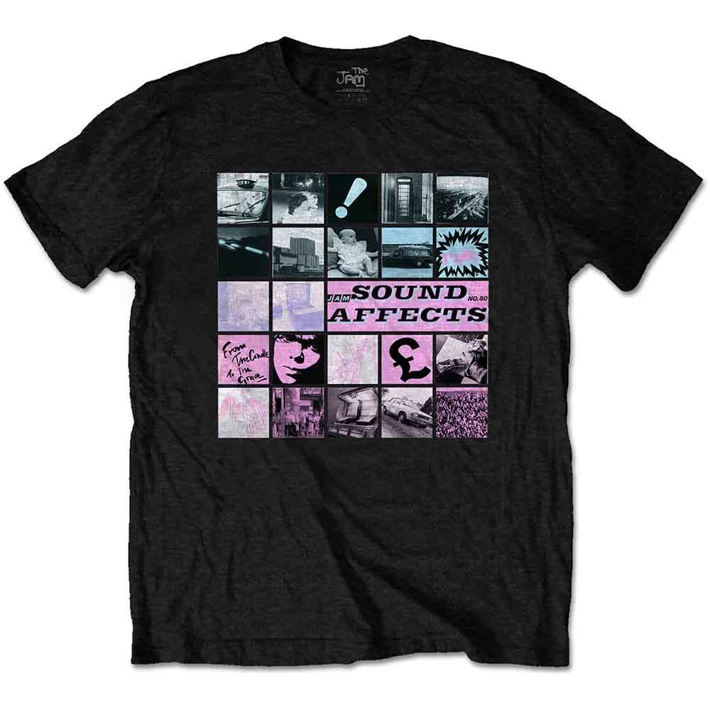 The Jam T Shirt Sound Affects Album Cover Band Logo Official Mens Black L