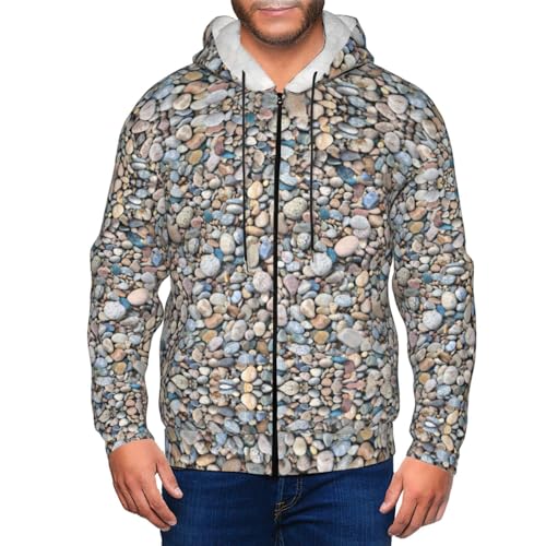 Sweat à capuche manches longues imprimé galets style décontracté - 4