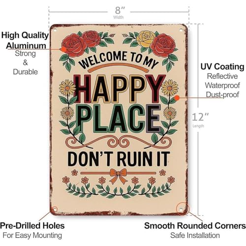 Placa de metal retro para decorar pasillos y porches con estilo vintage 8