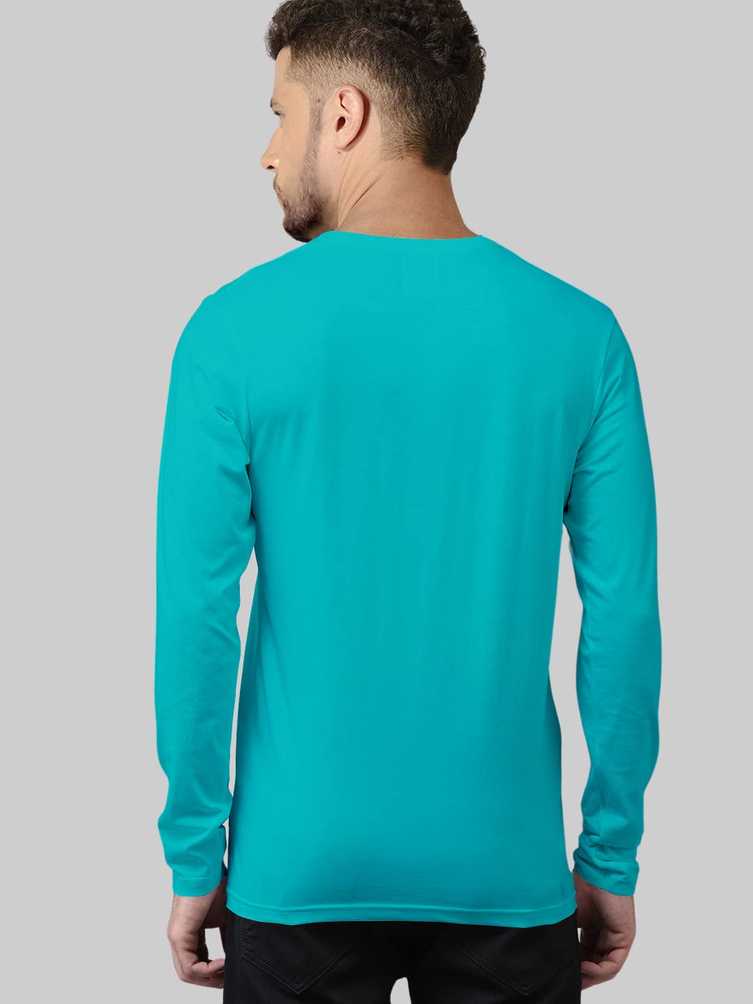 TVP Fashions Premium Plain Men Round Neck Full Sleeves Festive,Offer,Discount,Sale,Limited Edition, Trendy, Trending Tees and Tshirts. (LightBlue_Large) 2