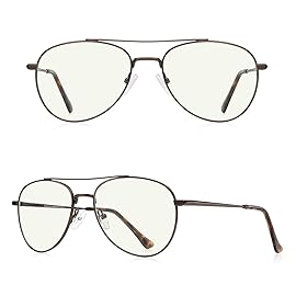 RB.Pilot Blue Light Aviator Reading Glasses for men Women Metal Frame Spring Temple