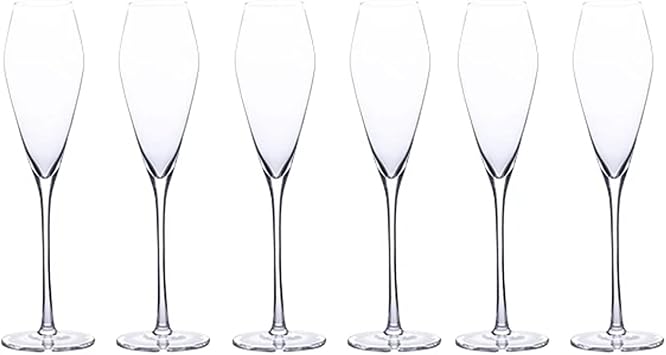 Champagne Flutes 6 Crystal Glass Champagne Glasses High Luxury Champagne Flute Set Home 145ml Champagne Glasses Gift Wedding, Anniversary, Christmas Champagne Glasses Color A