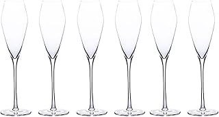 シャンパンフルート 6個のクリスタルガラスシャンパングラス高高級シャンパンフルートセットホーム145mlシャンパングラスギフト結婚式、記念日、クリスマス シャンパングラス (Color : A)