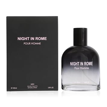 Night In Rome Eau de Toilette for Men Fresh Spicy & Woody Cologne with Ginger, Sage & Vetiver 100ml/3.3 Fl Oz