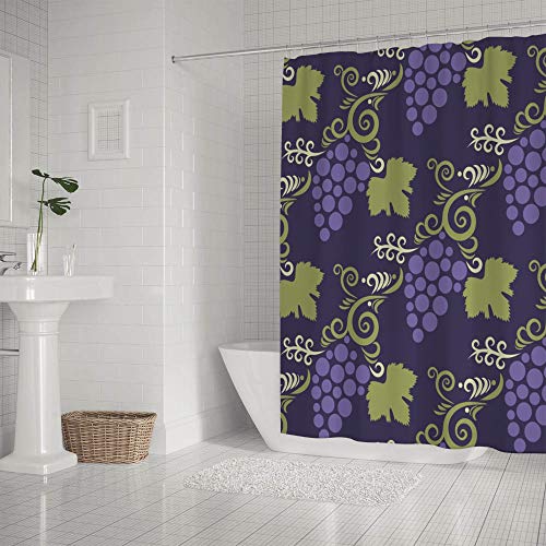 Rideau de douche 183 x 183 cm lavable en machine avec crochets violets - 3