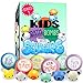Kids Bath Bombs with Surprise SQUISHY Toys inside, Great Gift For Boys & Girls, for Birthday, Holidays & Christmas, in Gift Box, All Natural, Vegan, Handmade w Essential Oils, 6 XL Lush Color Fizzies