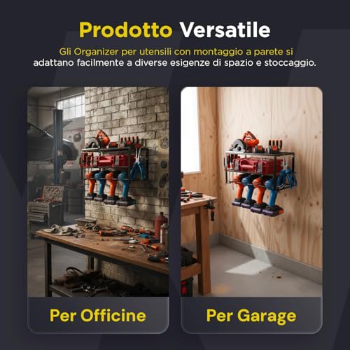 Scaffale Porta Attrezzi Da Officina Con Struttura Smontabile E Organizer Laterali - 4