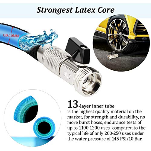 Garden Hose Expandable Hose 100FT, Flexible Water Hose with Spray Nozzle, Car Wash Hose with Solid Brass Connector, Kink Free Expanding Garden Hose for Watering and Washing