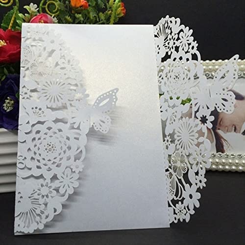 SXHRR Weihnachtskarten 25 Teile / 50 stücke Mode Schmetterling einladungen Karte Hochzeit Engagement Mariage graduacion Party einladen Lieber liefert Danke Karten (Color : Black, Größe : 25pcs)