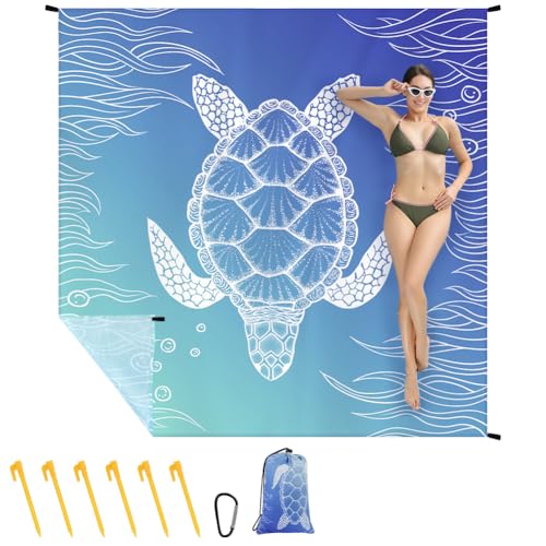 Ainiv Tapis de Plage 210 x 200 cm, Imperméable, Anti Sable, Couverture de Pique-Nique pour Plage, Camping, Randonnée, Pique-Nique