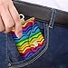 RLDOBOFE Gay Pride Rainbow Pattern1 Leather Key Case,Fashionable Credit Card Holder Slim Multi Card Keychain Pouch Travel Portable Keychain Wallet