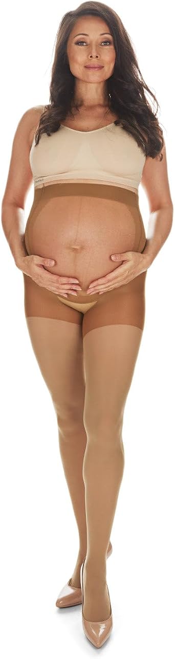MeMoi Microfiber Opaque Maternity Tights, 60 Denier Comfortable and Roomier Maternity Shapewear - Sizes Small to Q2