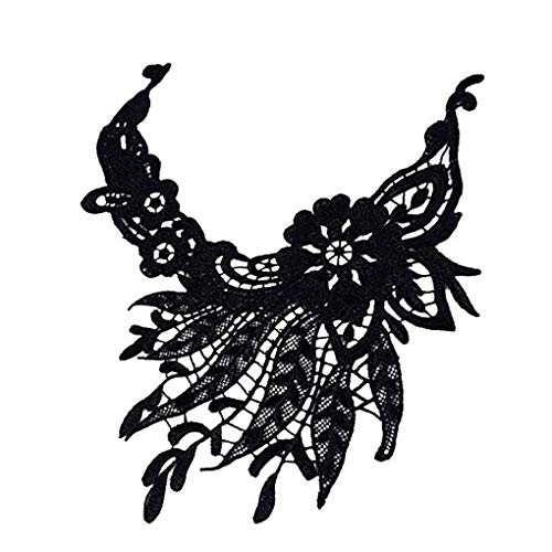 Boburyl Filles Chemise à Fleurs Collier Faux Femmes Chemisier Broderie Choker Boutonnière