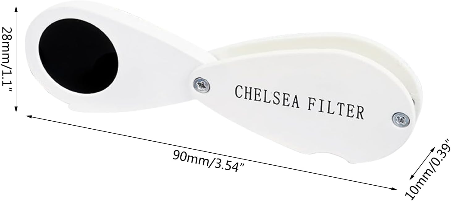 35X Jewelers Loupes Foldable Magnifier with Double Lens Chelseas Jadelite Filter for Jewelry Watches Jadelite Filter