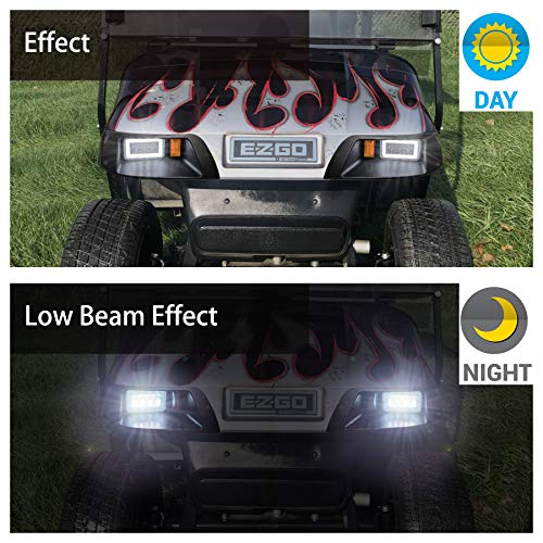 image for 10L0L 2 Version Golf Cart LED Headlight and Tail Light for EZGO TXT Ca