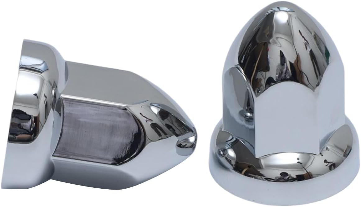 JESONN 33mm Chrome ABS Plastic Lug Nut Covers Caps with Flange Push on Bullet for Semi Trucks (60)