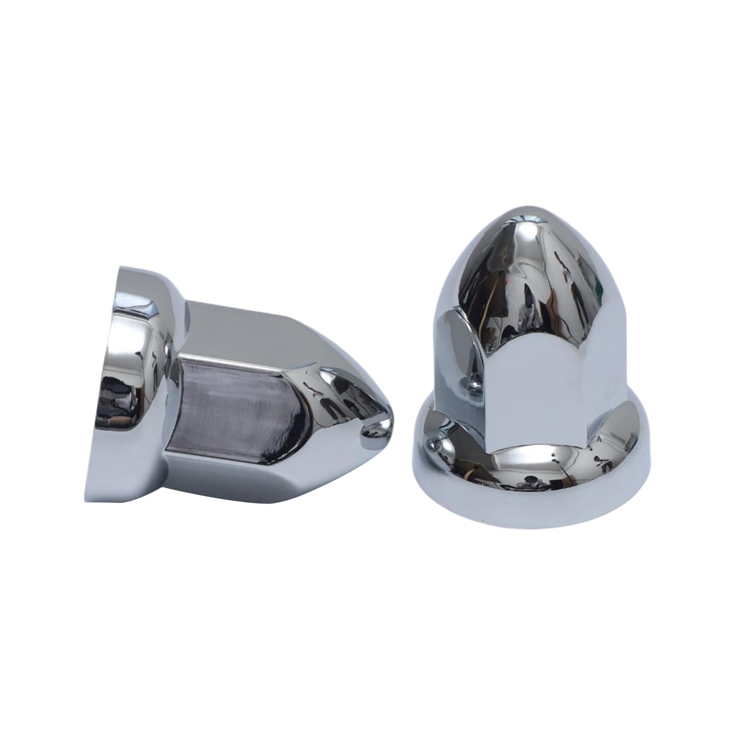 JESONN 20 PCS 33mm Chrome ABS Plastic Lug Nut Covers Caps with Flange Push on Bullet for Semi Trucks (20)