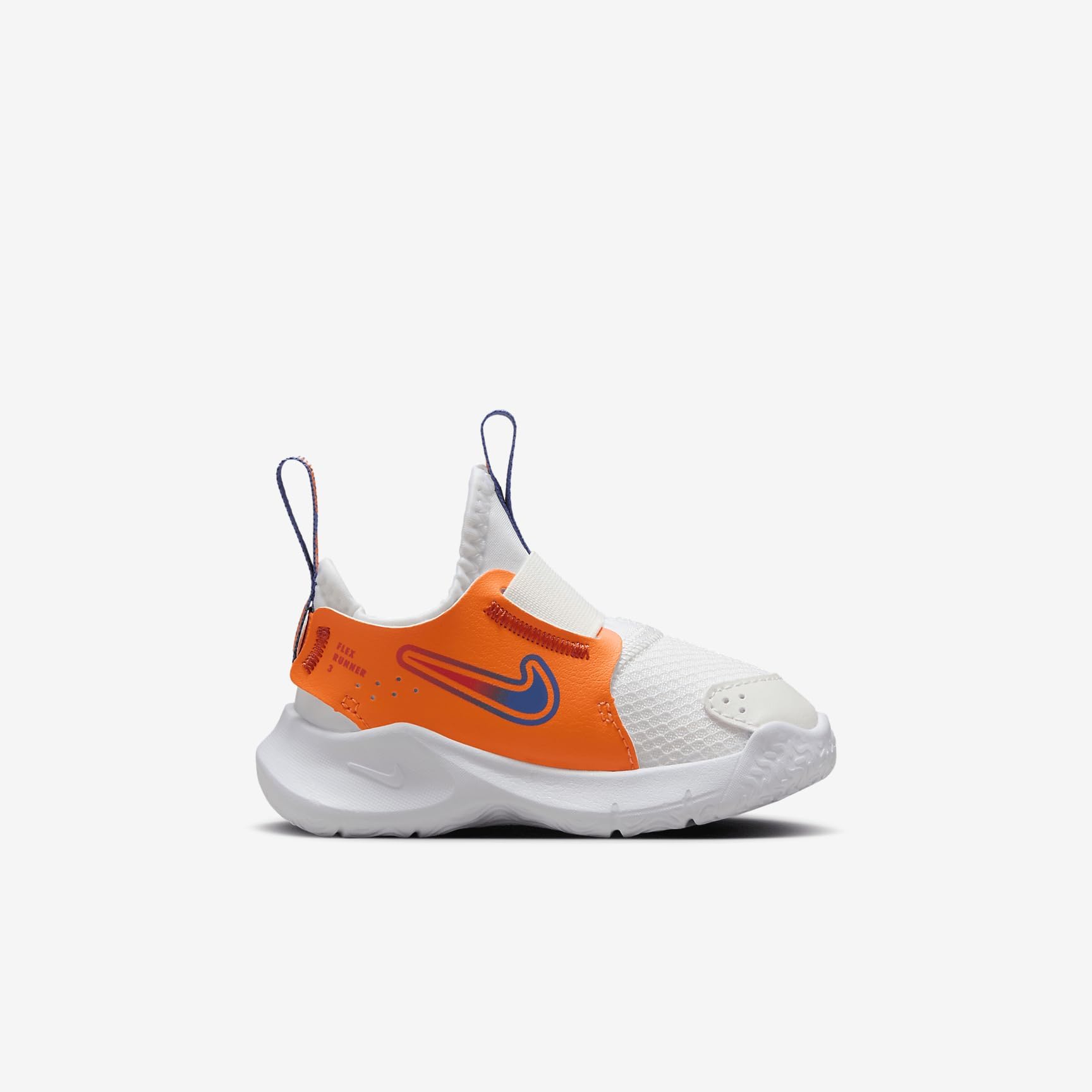 Nike Flex Runner 3 Baby/Toddler Shoes (FN1478-101, White/Total Orange/Team Orange/Astronomy Blue) Size 2