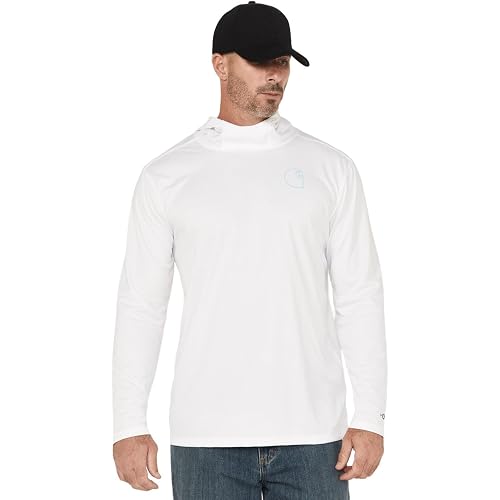 Carhartt Men's Force Sun Defender Lightweight Long-Sleeve Hooded Logo Graphic T-Shirt