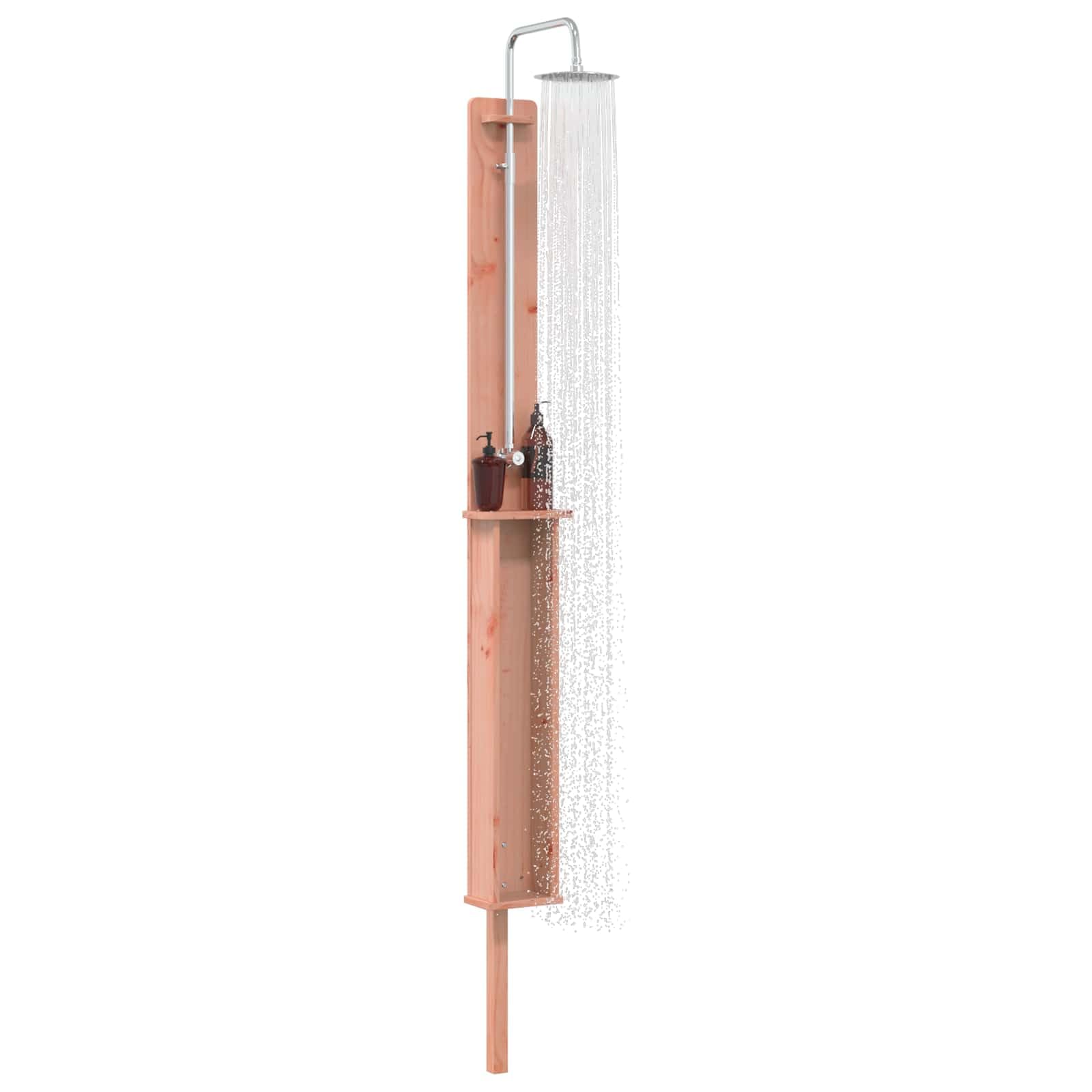 vidaXL Gartendusche 246 cm Massives Douglasholz und Edelstahl Natur