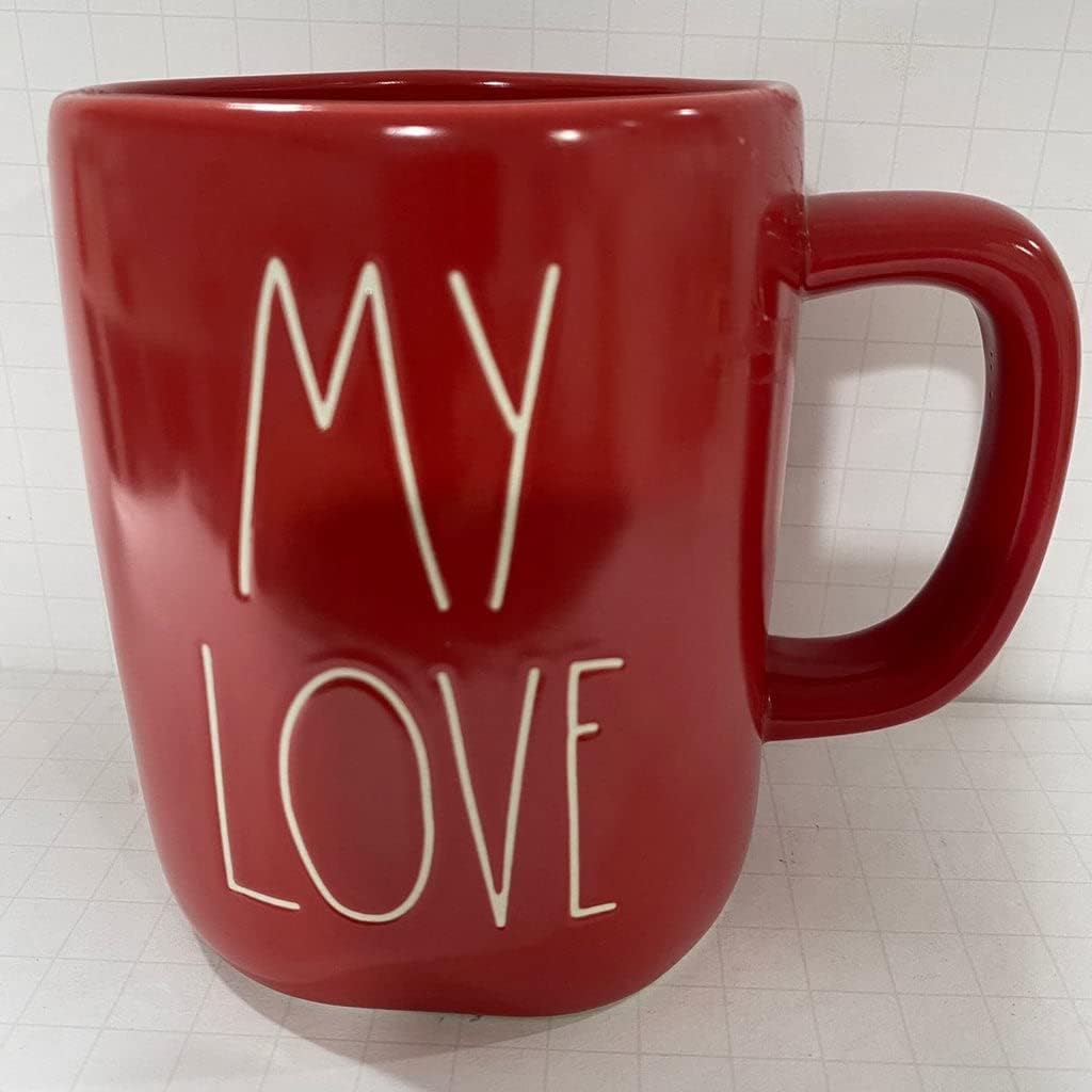Rae Dunn Valentine's Day Coffee Mug, Red - Gigi with Heart Charm