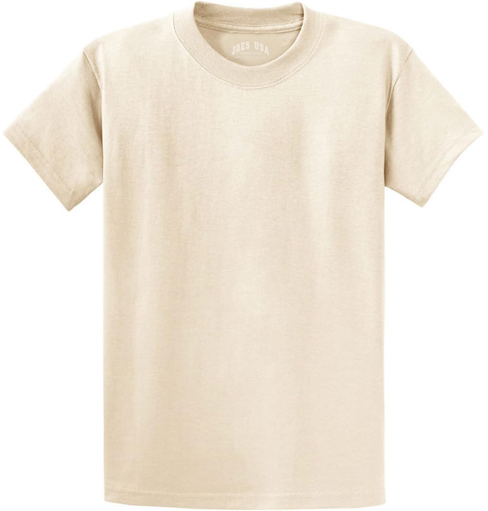 Joe's USA Men's Heavyweight 6.1-Ounce, 100% Cotton T-Shirts-L-Natural