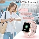2025 Smart Watch for Women, 1.75" Bluetooth Call, Da GPT AI Smartwatch, 24/7 Heart Rate Blood Oxygen Stress Sleep Monitor, IP68 Waterproof Fitness Watch,120+ Sport Fitness Tracker for Android iOS Pink