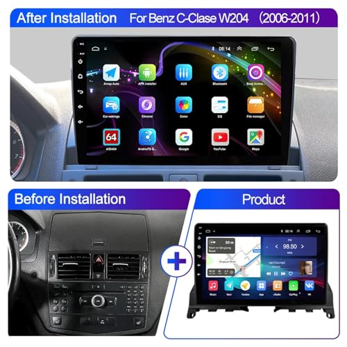 Autoradio GPS de voyage pour Mercedes Classe C W204 2006-2011 avec grand écran Android - 3