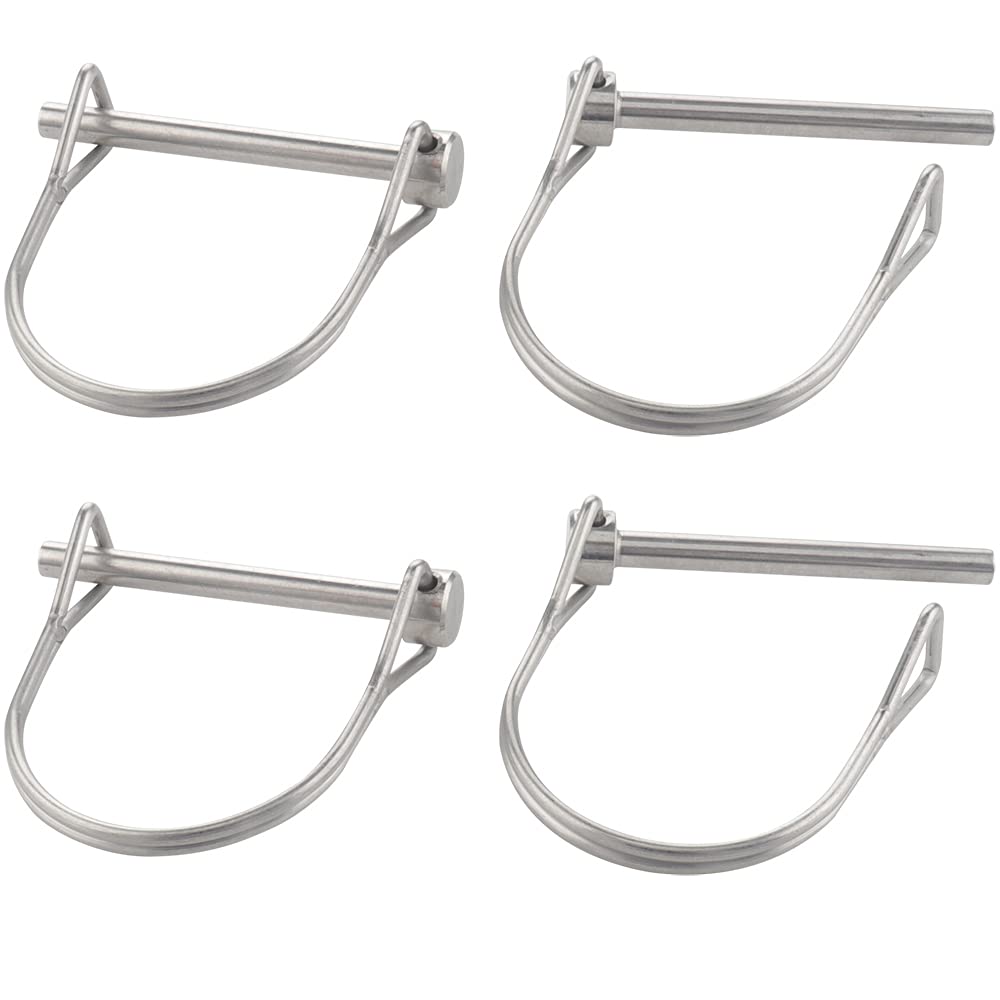 4 Pcs Tiny Safety Coupler Pin 3/16" x 1.97"(4.8mm x 50mm), Full Marine Grade 316 Stainless Steel Shaft Locking Pin, Small Pins Please Check the Size First