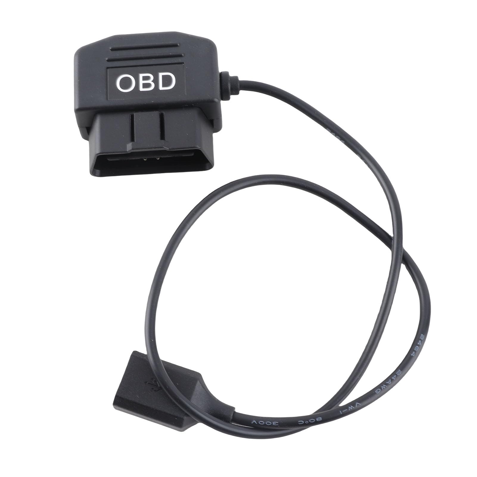 Kabel Zasilający OBD z Zabezpieczeniem Przed Niskim Napięciem, Wyjście 3A, Plug and Play, Kompatybilny ze Wszystkimi Modelami OBD, z Portem Mini USB do Kamery Samochodowej, DVR,