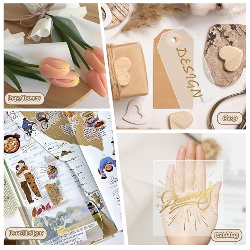 VOKOY 200 folhas de papel aveludado translúcido de 21 x 28 cm, papel vegetal de 93 g/m2 / 28,6 kg, p