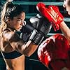 Boxing Gloves Kickboxing Muay Thai Punching Bag MMA Pro Grade Sparring Training Fight Gloves for Men & Women (Black, 10oz)