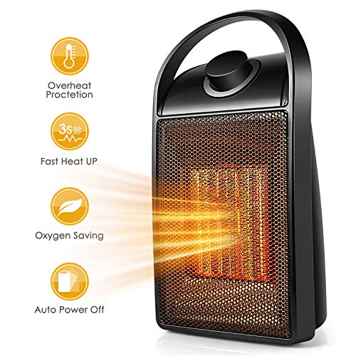 Great Deal! Space Heater, Quiet Personal Mini Electric Ceramic Heater, Over-Heat & Tilt Protection, ...