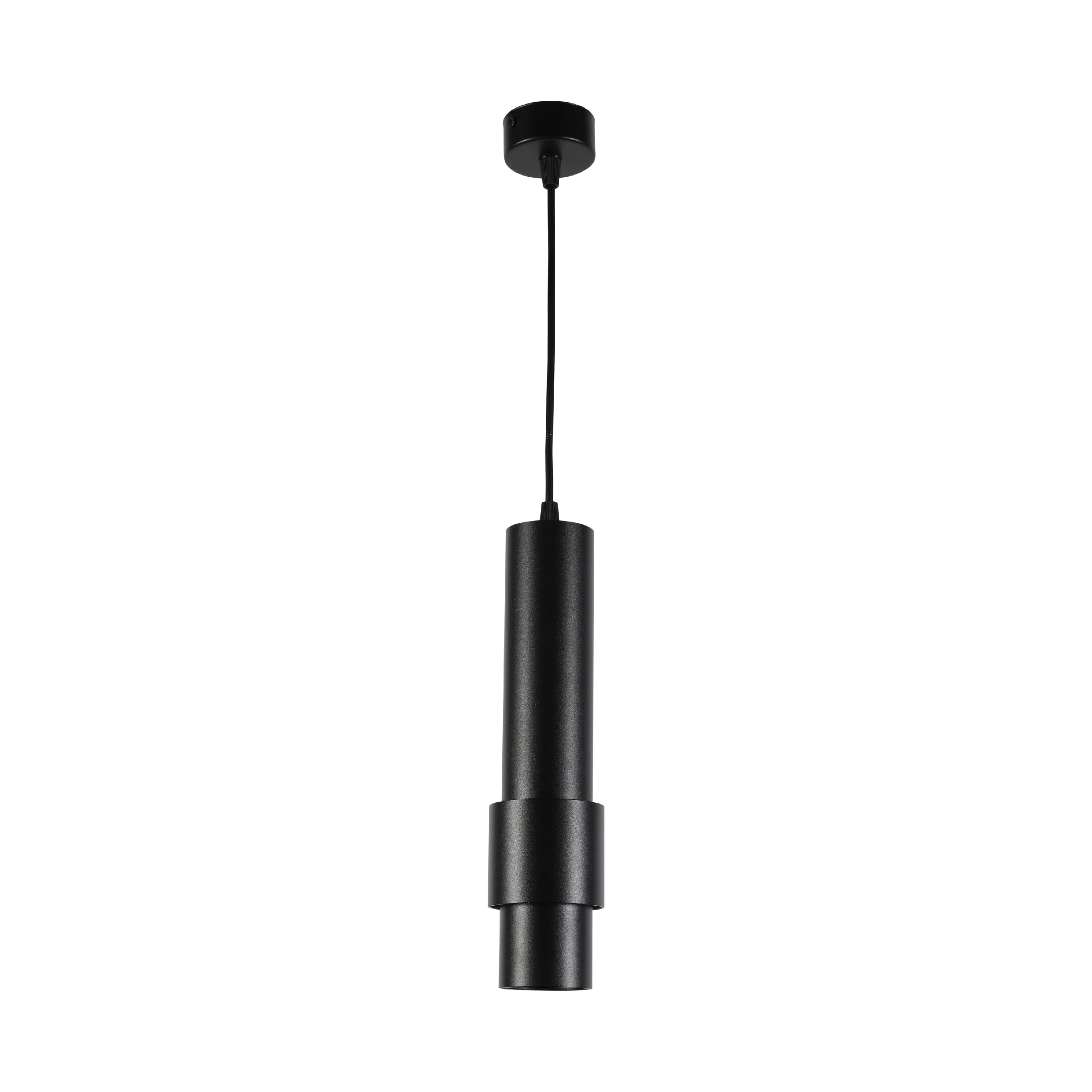 Tekled Black Myhome Sleek Cylinder Pendant Downlight | Gu10 Compatible Hanging Adjustable Lighting Fixture | For Modern Living Rooms Dining Areas Cafes Restaurants | (Bulb Not Included)