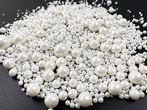 Edible Pearl Sugar Sprinkles White Candy 120G/ 4.2Oz Baking Edible Cake Decorations Cupcake Toppers Cookie Decorating Ice Cream Toppings Celebrations Shaker Jar Wedding Shower Party Christmas Supplies #TOP5