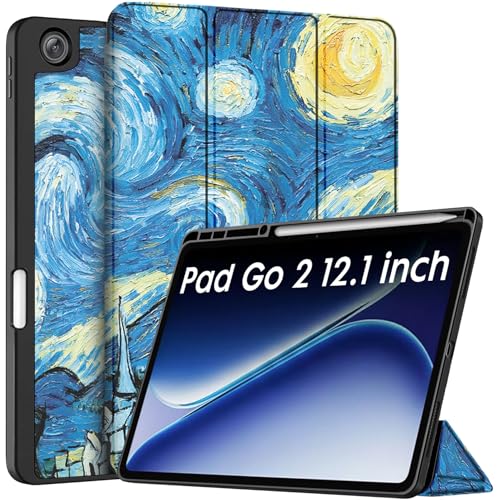 Image of Robustrion Cover for OnePlus Pad Go 2 12.1 inch Cover Case with Pencil Holder, Trifold Cover Case for OnePlus Pad Go 2 Tablet Cover [Auto Sleep Wake Support] - Night
