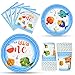 WERNNSAI Pesca Articoli per Feste - Piccolo Pescatore Festa Vasellame per Bambini Compleanno Baby Shower Pesca a Tema Cena Dolce Piatti Coppe Pranzo Tovagliolo per 16 Ospiti 64 PCS