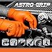 Astro-Grip Powder-Free Exam Grade Nitrile Disposable Gloves. Size Large, Orange, 7 mil Thickness. Chemical and Puncture Resistant. Single-Use. Pack of 100. (66473)