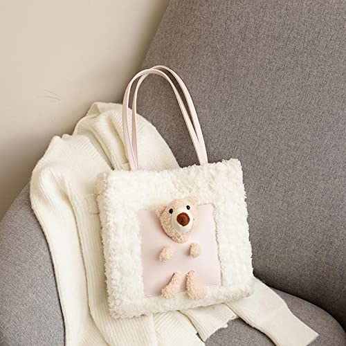 Faça você mesmo uma pequena bolsa de pelúcia com para fazer suave e quente outono inverno bolsa casu