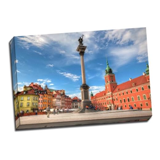 Gamla stan i Warszawa, Polen kanvas konsttryck affisch 76 cm x 50 cm