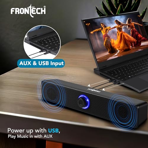 FRONTECH 1.0 USB Powered Multimedia Speakers with RGB Lights | 10W Output Power | AUX/USB Connectivity | for Laptop, PC, Mobile | Volume Control... - Image 5