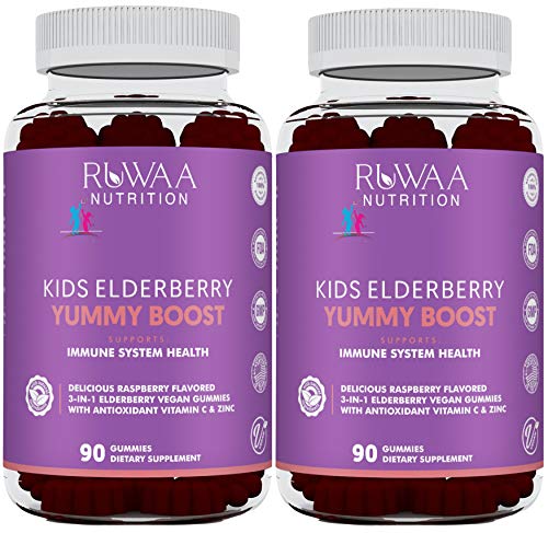 Kids Vitamins, Elderberry Gummies for Kids, Kids Zinc Supplements & Kids Vitamin C: Kids Immune Support Vitamins, Bone, Brain, Lung, Skin | Kids Elderberry Gummies Vegan, Gluten Free, Non-GMO (2)