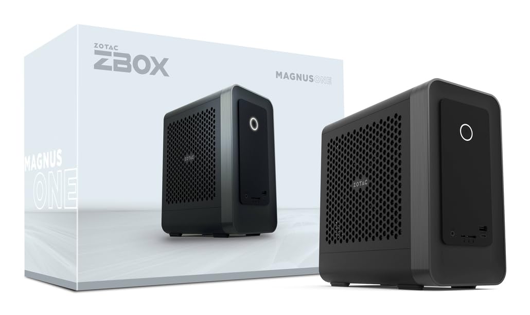 ZOTAC ZBOX MAGNUS ONE EU275070C, Mini-Tower, PC Barebone, DDR5-SDRAM, PCI Express, Serial ATA III, Wi-Fi 7 (802.11be), 500 W