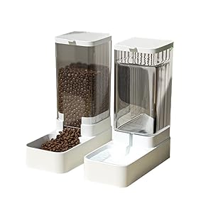 iGeekPet Care-NeverMissMeal Gravity Pet Feeder and Water Dispenser Set, Automatic Dog Feeder and Dog Water Dispenser for Dogs Cats Pets Animals Large Capacity(3.8L)