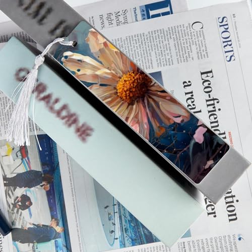 6 marque-pages à pompons floraux idéal cadeau vers de bibliothèque