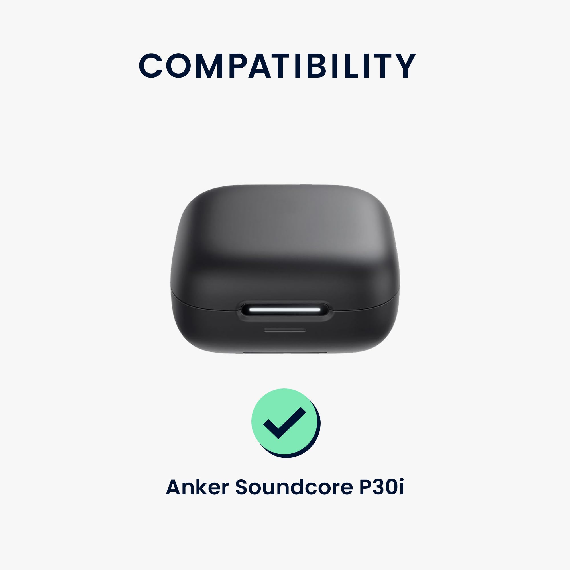 kwmobile Custodia Caricatore Compatibile con Anker Soundcore P30i - Cover Silicone nero - Rivestimento Gommato Protezione con Gancio