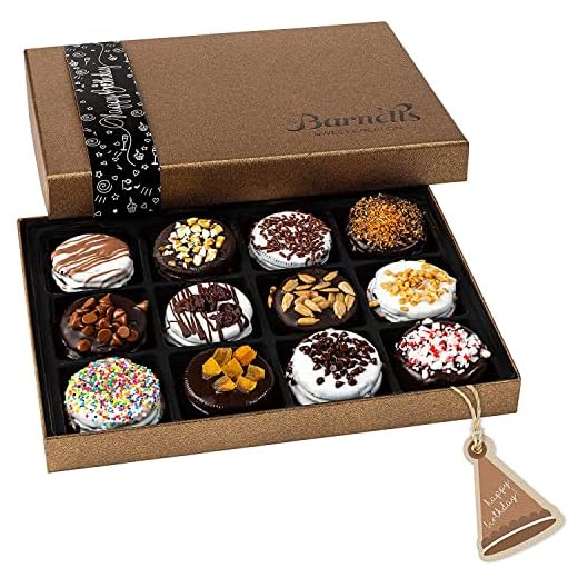 Barnett’s Chocolate Cookies Birthday Gift Basket for Women & Men Gourmet Happy Birthdays Cake Box Arrangements Husband Wife Mom Dad Unique Cookie Baskets Flavors Idea Boyfriend, Girlfriend