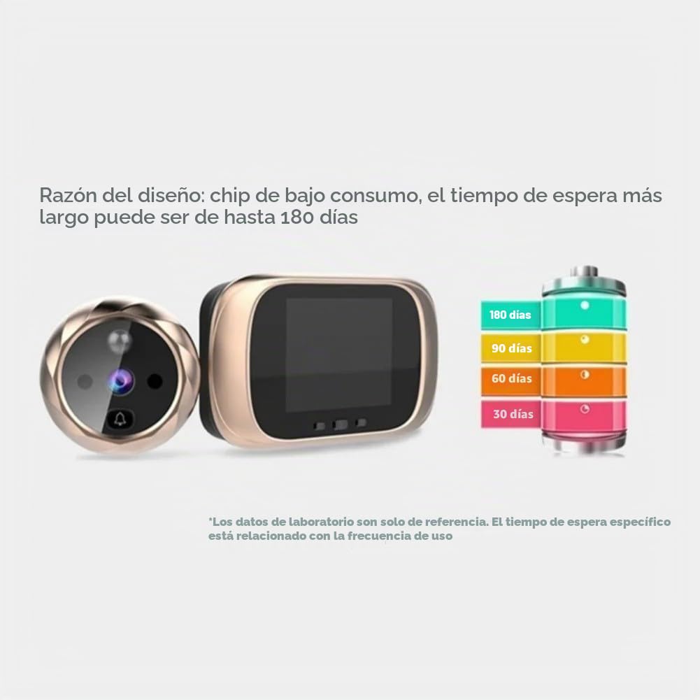 Cámara digital inteligente para puerta de mirilla, con pantalla de 2.8 pulgadas, grabación automática de fotos, lente gran angular, visor de puerta operado con pilas para vigilancia de seguridad en el