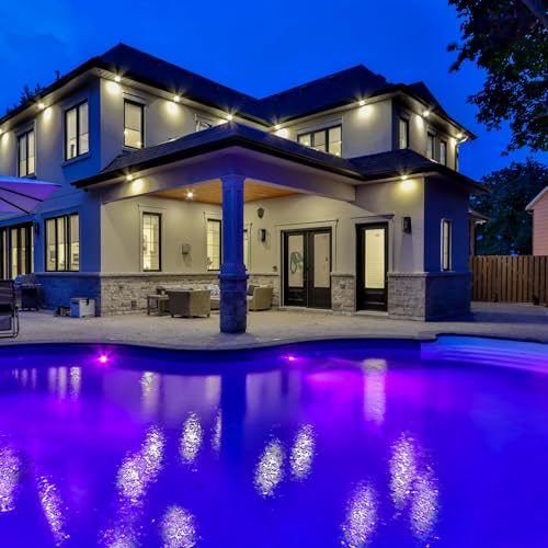 Miniatura 8 de Led Atomant Foco De Piscina Led 12w Rgb Impermeable Ip68, Ø25cm, Acero Inoxidable, Montaje En Superficie, Con Transformador Ac 220v 12v Dc Y Mando A Distancia Control Remoto, App Bluetooth