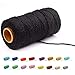 (100 Yards/2mm/19 Colors)100 DIY Craft Macramé Natural Cotton Rope Craft Making Knitting Cord Rope DIY Wedding Decor Supply (Black)
